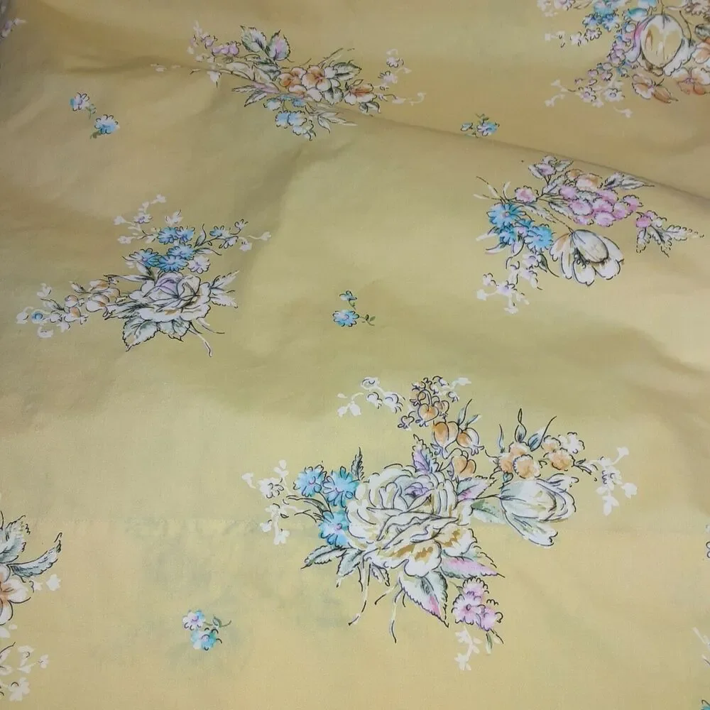 Vintage Penney's Double Bed Flat Sheet 81x108 Mid 1960s Sunny, Cottage,...